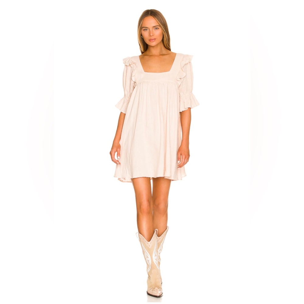 Spell Soft Cream Ruffle Mini Dress - Picture 8 of 11